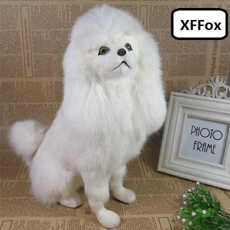 

cute real life sitting poodle dog model plastic&furs white dog doll gift about 23x8x18cm xf1541