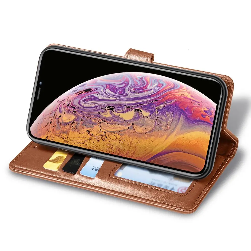 Чехол кошелек из искусственной кожи в стиле ретро для iPhone 6 6S 7 8 Plus iphone X XS Max чехол