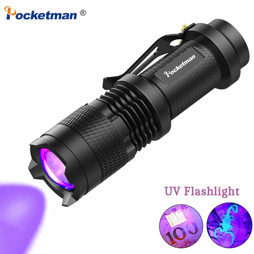 Светодиодный УФ фонарик 395nm с детектором ультрафиолетовый свет Blacklight лампа для