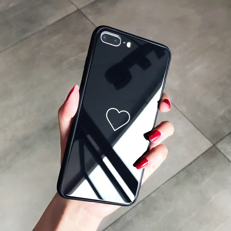 Ультра популярный простой сплошной цвет любовь iphone 6 7 8 плюс мобильный телефон