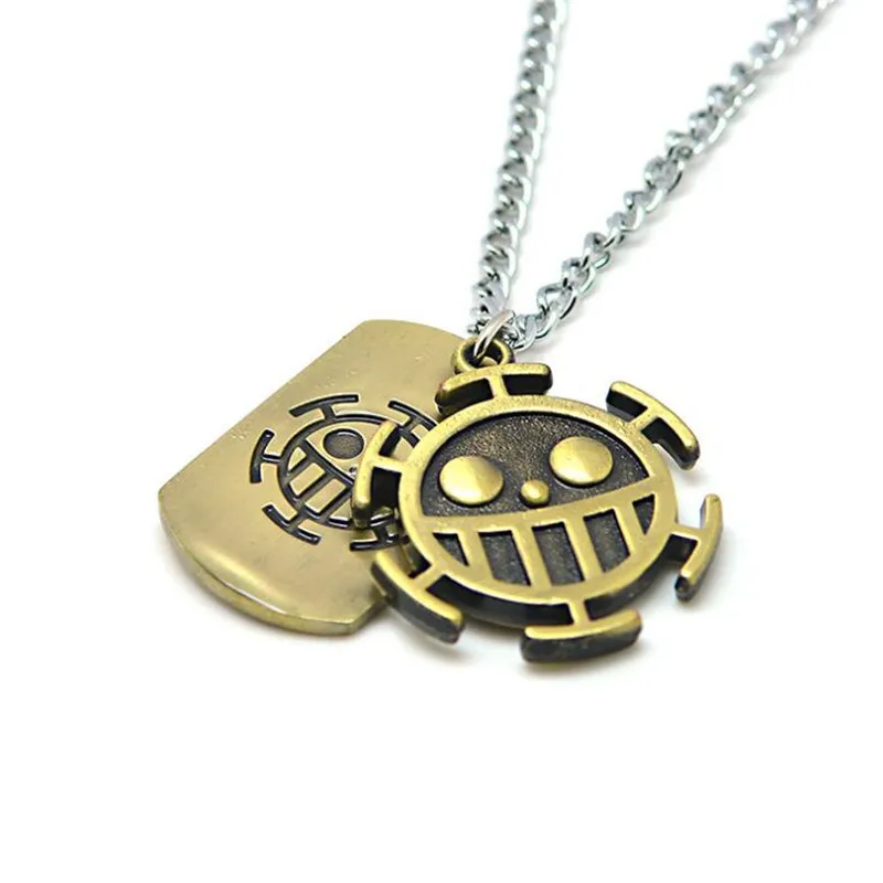 Hot New Japan Anime One Piece Necklace Cosplay Badge Monkey D Luffy Trafalgar Law Army Card Pendant Fans Fancy Gift