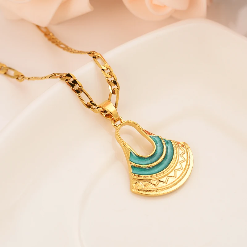 Зеленый топор Тотем индивидуальное золотое ожерелье свитер кулон Леди