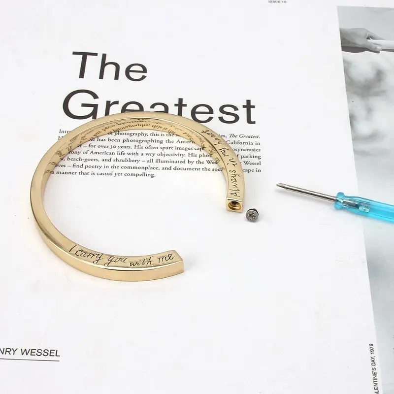

Stainless Steel Engraved Urn Bracelet Memorial Ash Keepsake Cremation Jewelry
