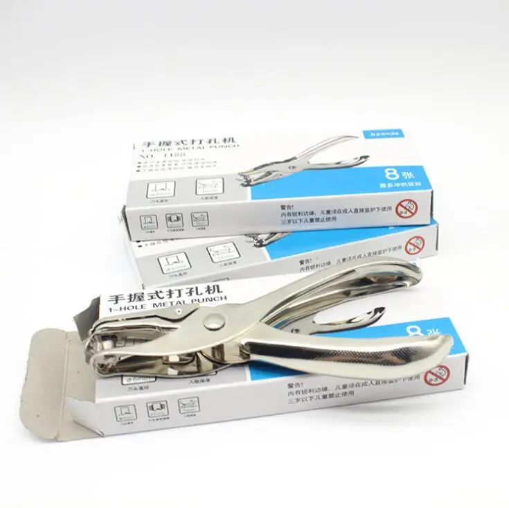 Hand-held Paper Punching Pliers Metal Circle Hole Punch 6mm Single-hole Ticket Checker Puncher | Канцтовары для офиса и дома
