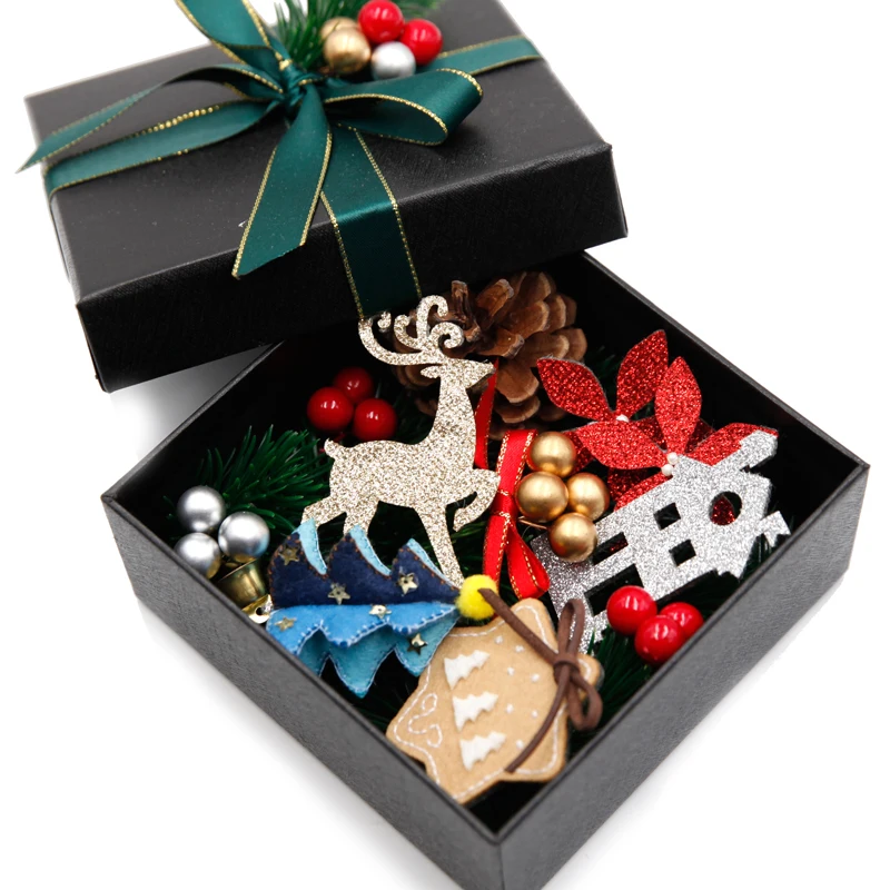 Рождественская елка орнамент ручной работы шитье особенная Подарочная коробка