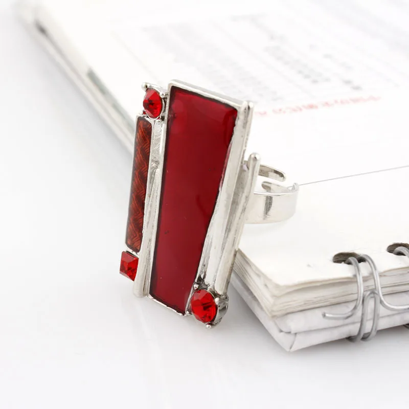 Высокое качество сплав прямоугольные кольца Эмаль Стразы модные ювелирные