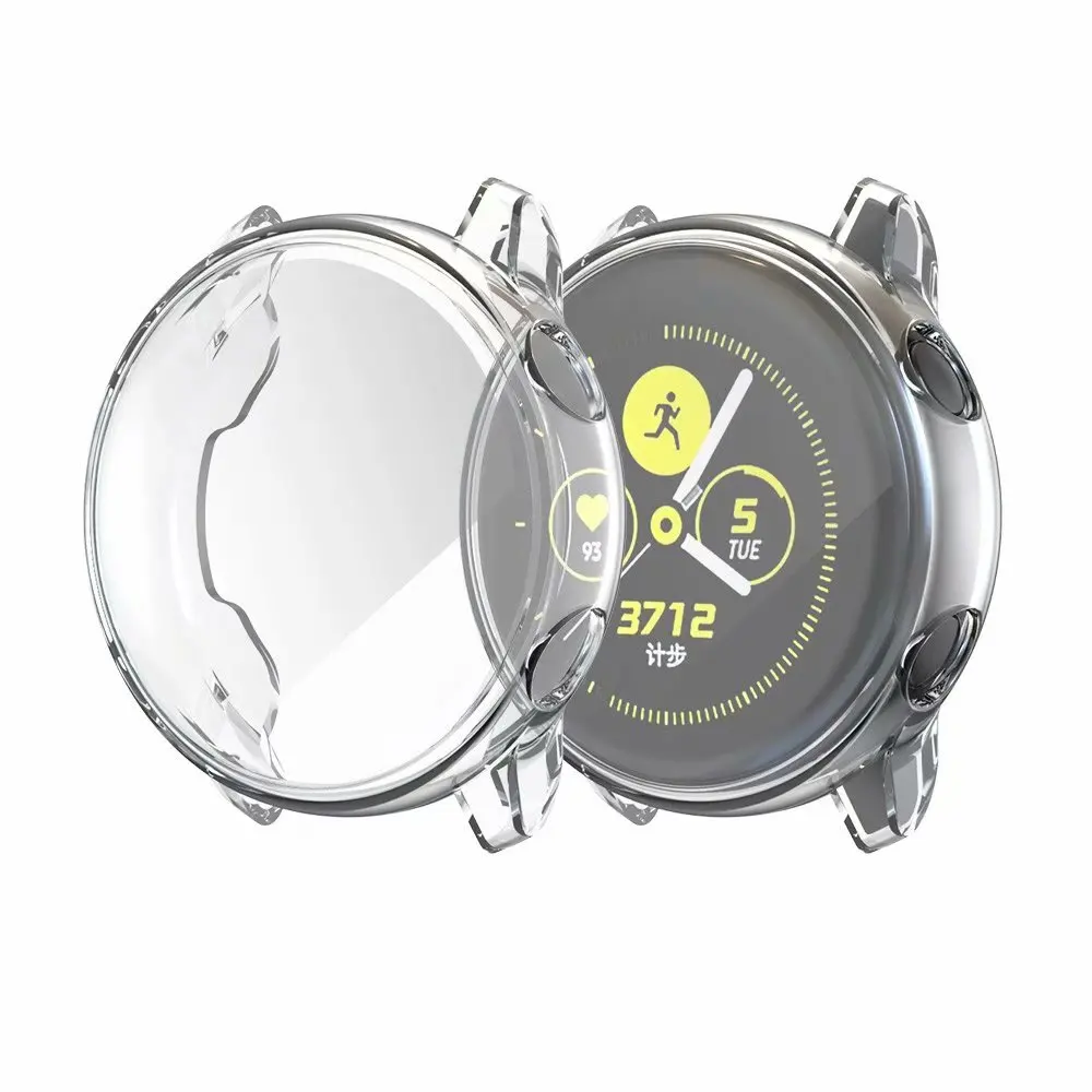 Ультратонкий Мягкий чехол для samsung Galaxy Watch Active, прозрачный защитный чехол из ТПУ для Galaxy Active, 40 мм, полностью силиконовый чехол - Цвет: Transparent