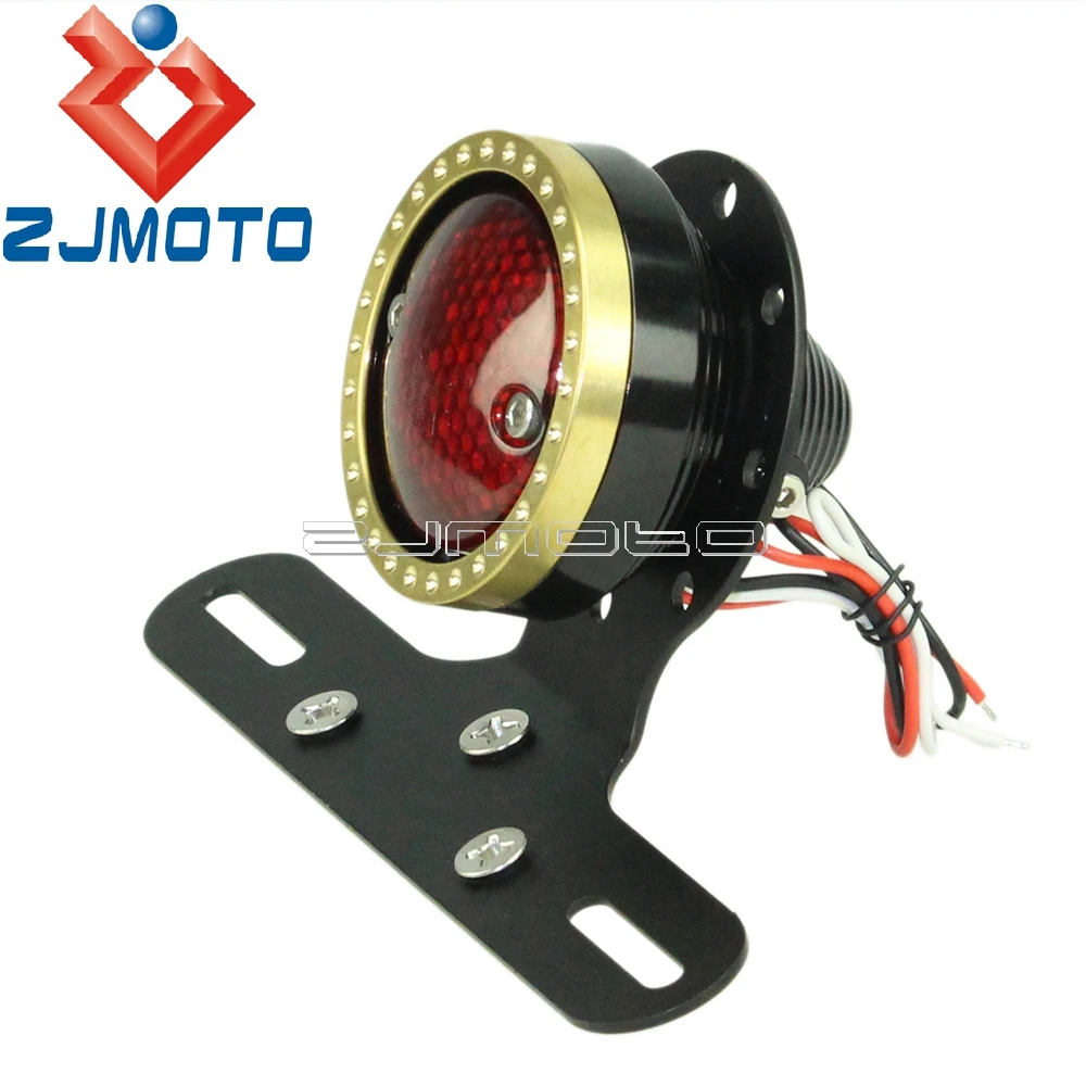 Черные мотоциклетные Винтаж светодиодный фонарь светильник w/номерные знаки для
