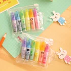 Милые милые мини-маркеры Kawaii, новинка, Мультяшные животные, маркеры, флуоресцентная ручка, студенческий подарок, Канцтовары, школьные принадлежности, 6 шт.компл.