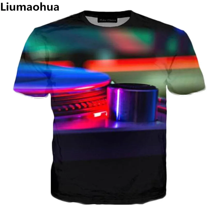 Liu Maohua 2018 хип хоп Nuova tecnologia Giradischi DJ Musica Audio Stampa 3D футболка estiva Да Донна пер