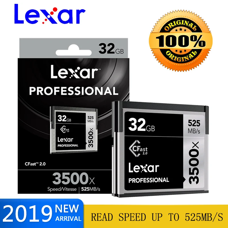 Оригинальный Lexar 525 МБ/с./с. бренд 3500x128 Гб CompactFlash CF карты памяти для Dslr камера Hd