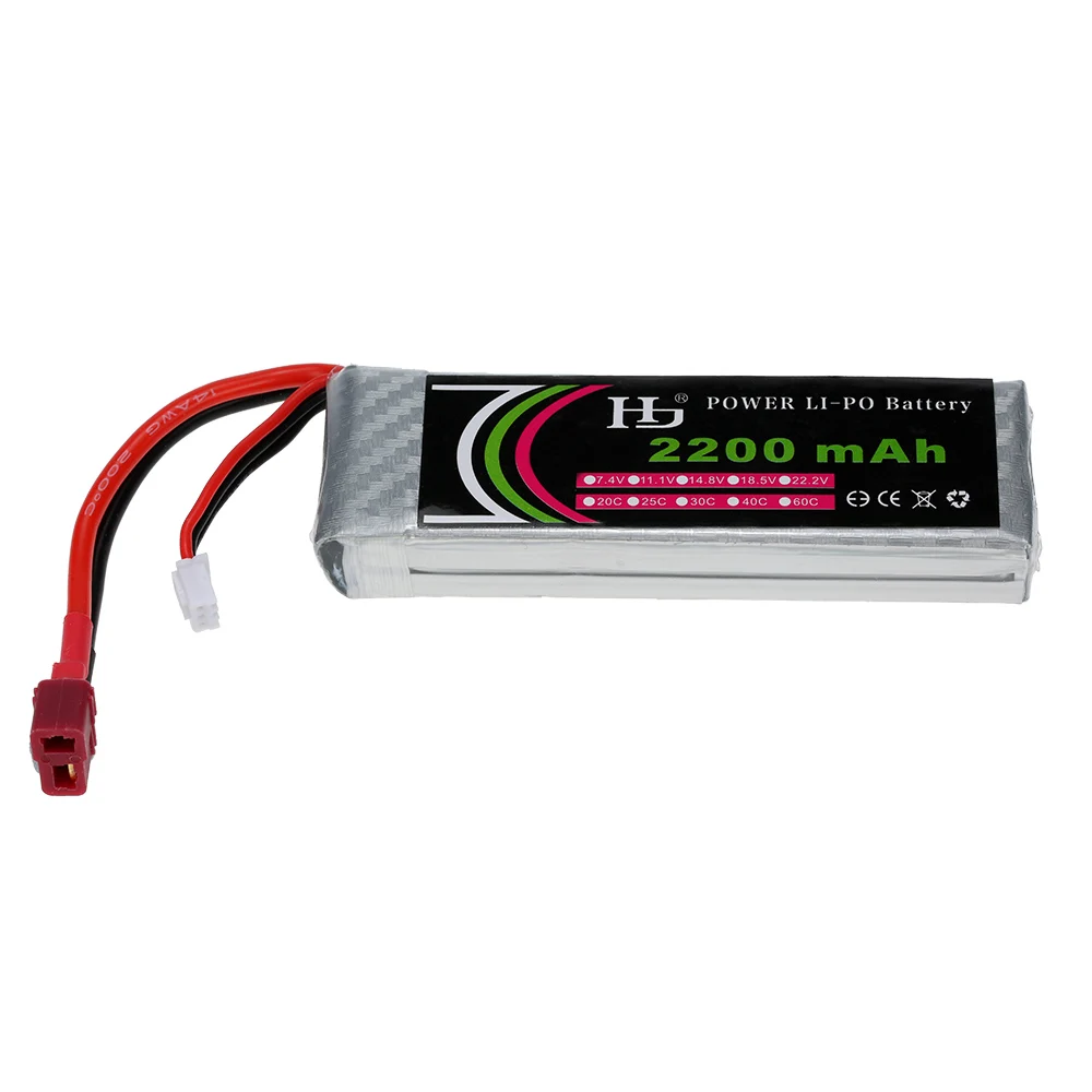 7 4 V 2200mAh 25C 2S LiPo аккумулятор для радиоуправляемого квадрокоптера самолета 1/16 TRAXXAS