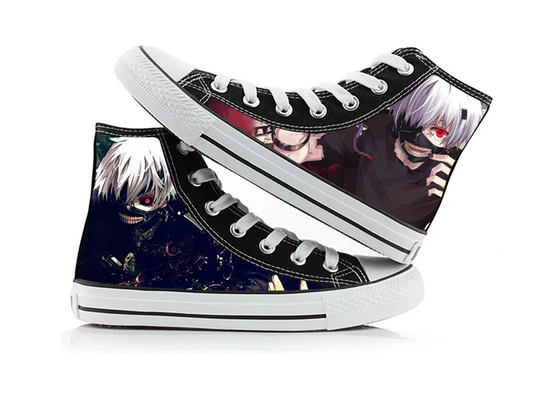 Обувь с принтом из аниме «Токийский Гуль» Kaneki Ken; обувь для косплея; обувь на плоской подошве для мужчин и женщин; кроссовки для бега; унисекс