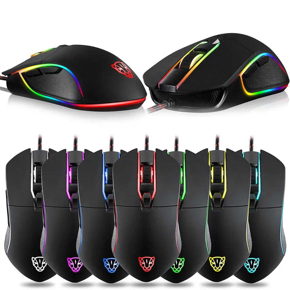 MOTOSPEED V30 игровая мышь Gamer 3500 DPI 6 кнопок светодиодный с подсветкой оптическая для
