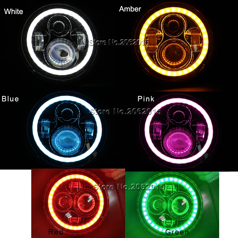 

(pair) 12v 7 inch 45w H4 LED headlight kits with angel eye for Wrangler jk tj Defender Hummer