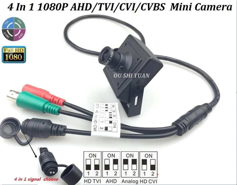 CCTV HD AHD/TVI/CVI/CVBS 2.0MP циферблат с кодом 1080P объектив 3 6 мм мини коробка 4 в 1 камера|mini box