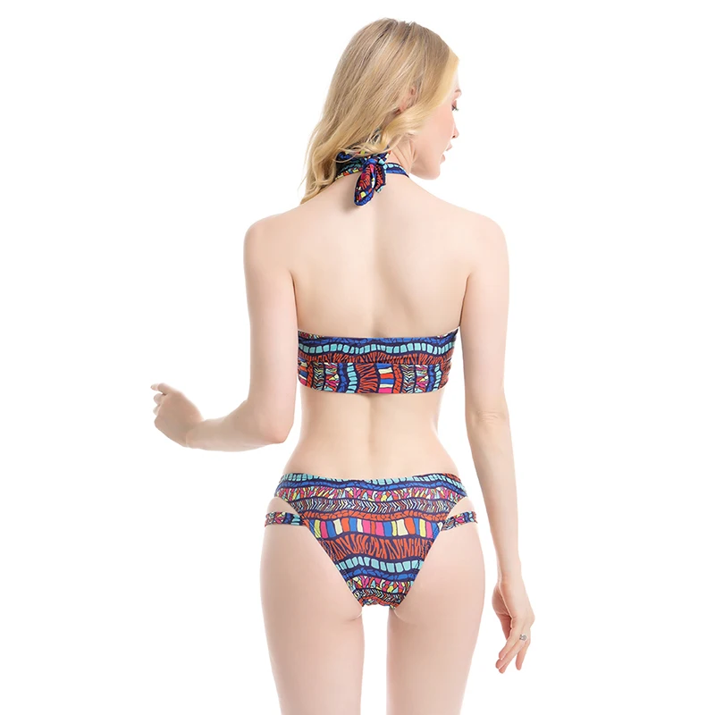 

Summer Ladies Sexy Split Striped Bikini Women'S Cross Creative Style Women Set For Swimming Hot Sale