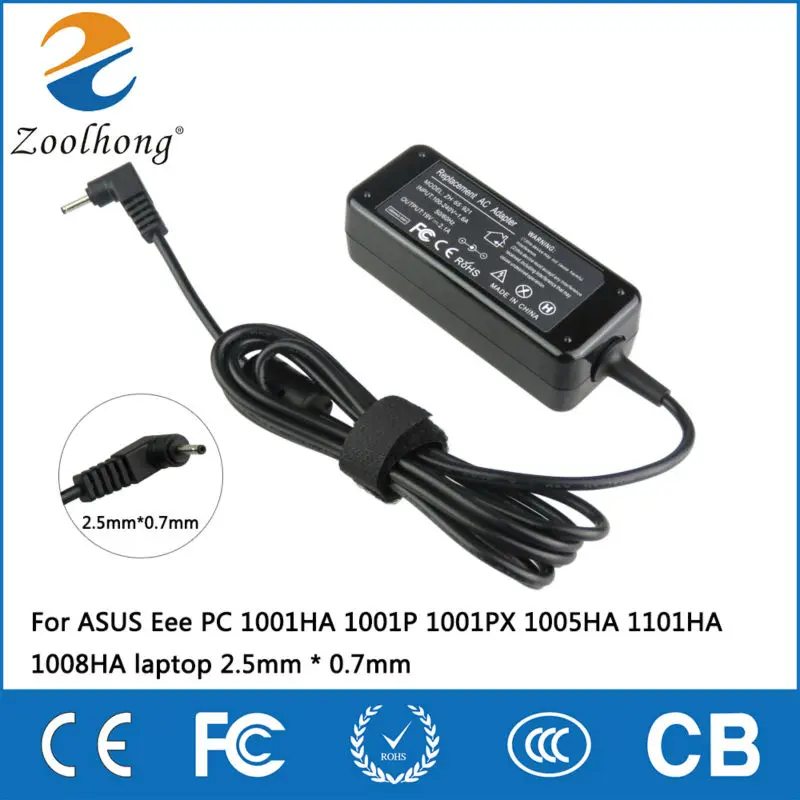 

19V 2.1A 40W AC laptop power adapter charger for ASUS Eee PC 1001HA 1001P 1001PX 1005HA 1101HA 1008HA laptop 2.5mm * 0.7mm