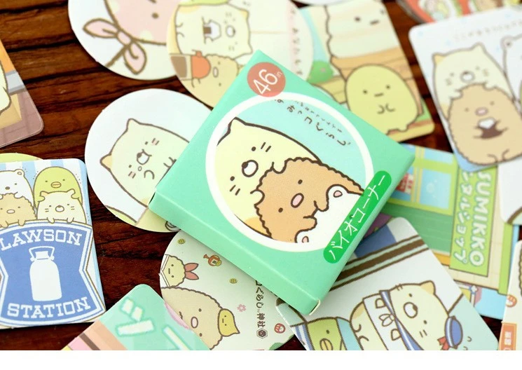 MQStyle 46 ⑤ упак. новые милые Мультяшные наклейки Sumikko Gurashi клейкие для украшения