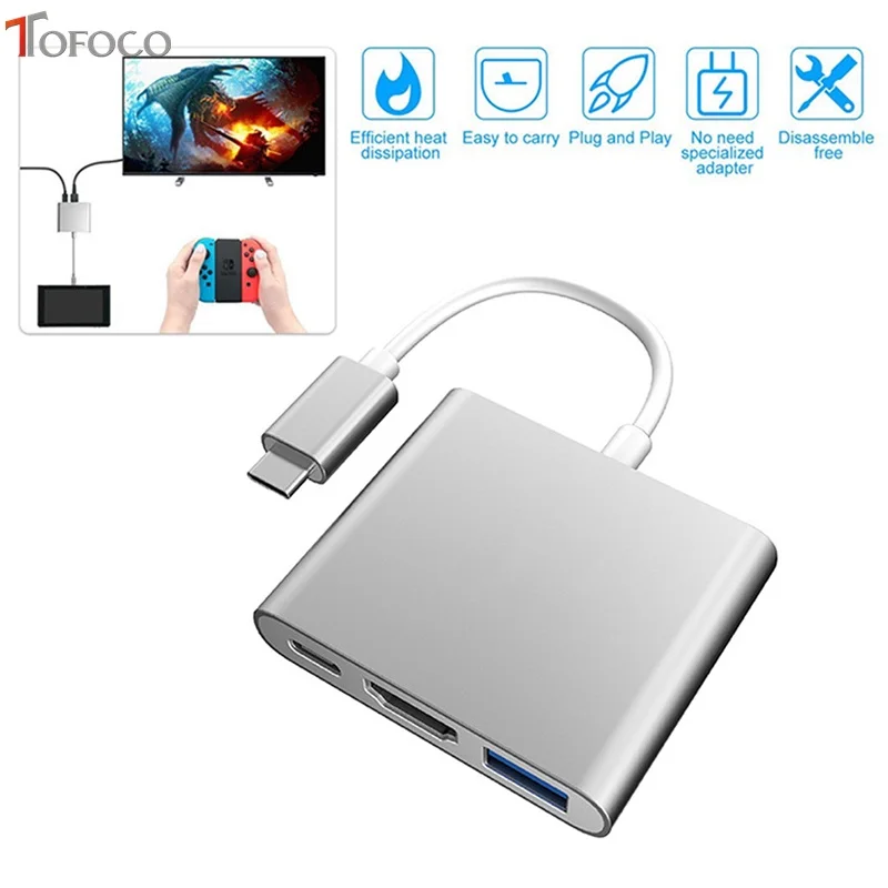 TOFOCO USB 3 1 Type C адаптер с HDMI для Nintendo Switch Dock Samsung S8 PC Mode Note 8 thunderbolt Подставка
