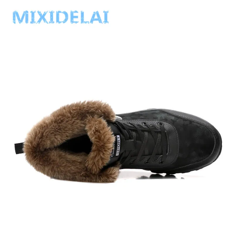 MIXIDELAI/Новинка года; мужские ботинки; зимние уличные кроссовки; мужские зимние ботинки; водонепроницаемые теплые плюшевые ботинки; Зимние ботильоны; большие размеры 39-46