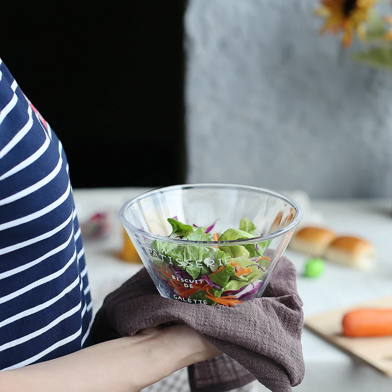 Утолщенная стеклянная миска фруктовая Салатница Хрустальная овощная