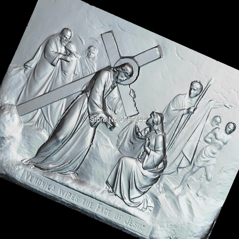Распятие Jesus_1 3d модель для ЧПУ STL формат религия рельефная роутер 3 осевой гравер