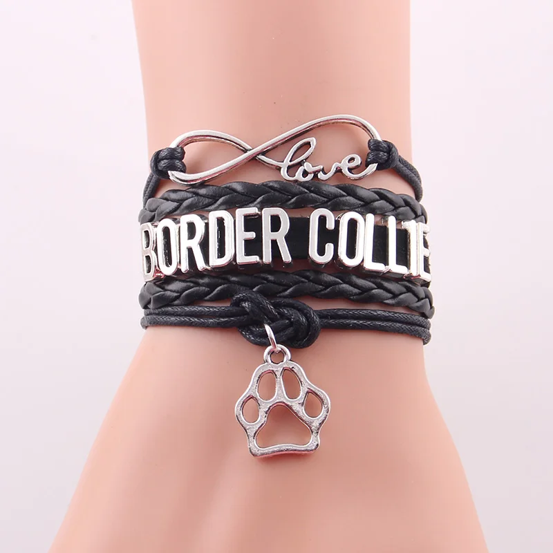 Браслет с надписью love border collie значок бесконечности|men bracelet|bracelets & banglesbangles for women |