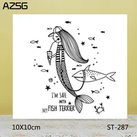 azsg mermaid stampsseals for scrapbooking diy card makingalbum silicone decoration crafts 1010cm