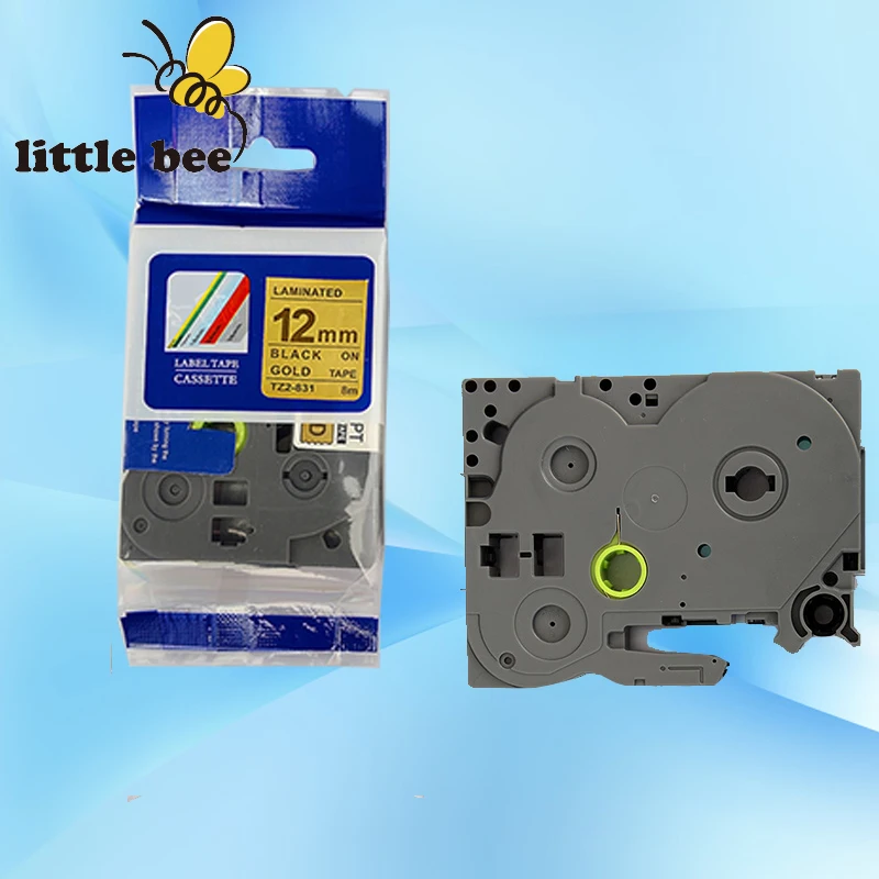 Совместимость с TZ этикетка лента tze tz лента tze 831 tz831 tze 831 12 мм* 8 м черная на золоте Tze-831 P-touch ленточная этикетка