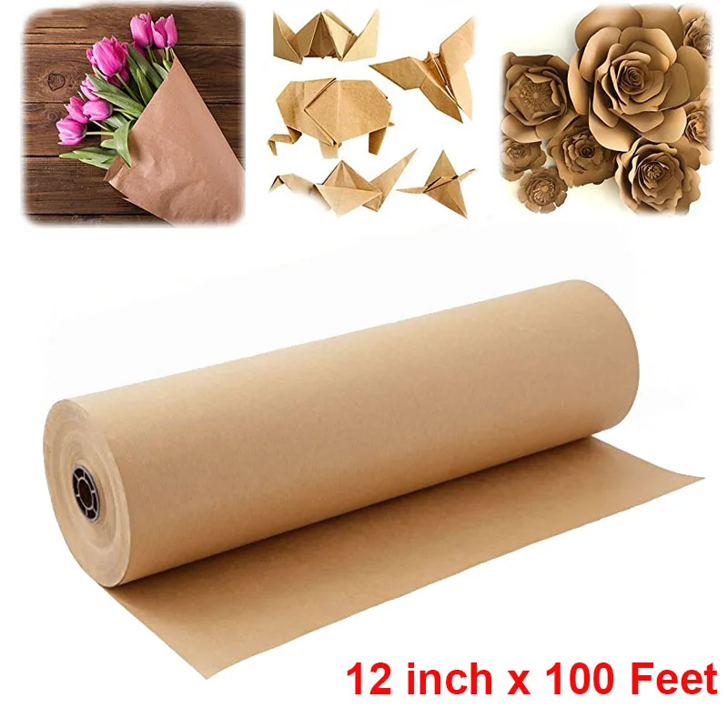 

Brown Kraft Paper Roll for Crafts, Art, Small Gift Wrapping wedding party home decoration Natural Recycled Paper Perfect gift
