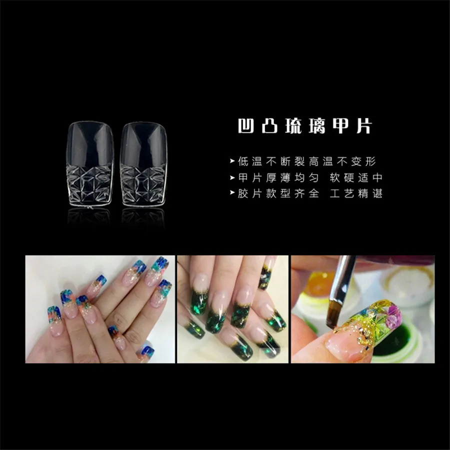 Прозрачные глянцевые накладные ногти 500 шт./компл. корейские акриловые УФ салоны