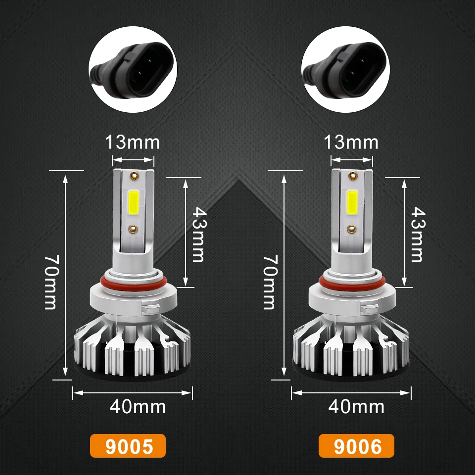 Audbic H7 светодиодный H1 H4 H11 9005 Hb3 9006 Hb4 лампы для фар 12 В 50 Вт 6500 к COB автомобильный мини-налобный комплект авто противотуманная фара светодиодный фонарь лампа