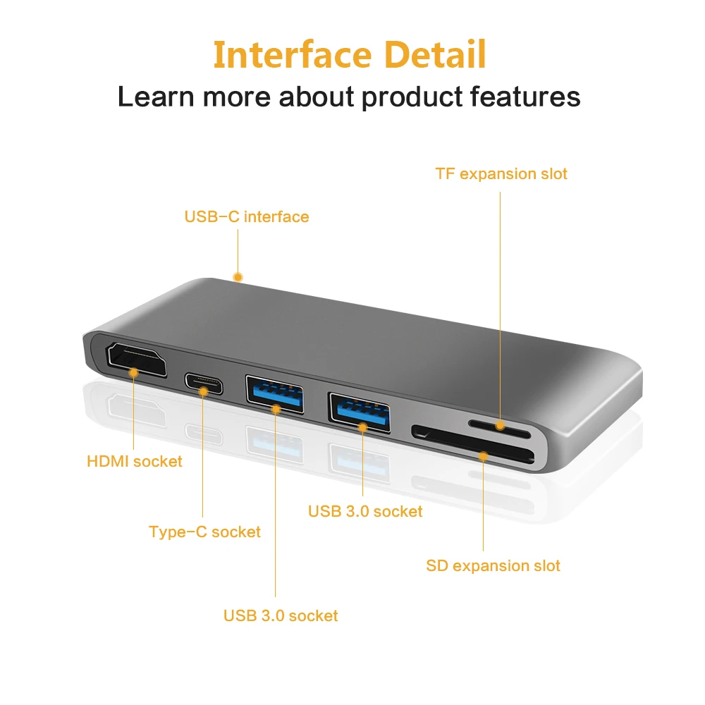 Latest Type-c 3.0 4k to HDMI/Card Reader/HUB Adapter for New Macbook Chromebook Pixel and other type-c enabled devices | Электроника