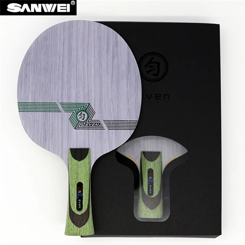 Sanwei GREEN EVEN(QY-1091, 11 слойная ровная древесина, контроль) лезвие для настольного тенниса для 40+ ракетка для пинг понга