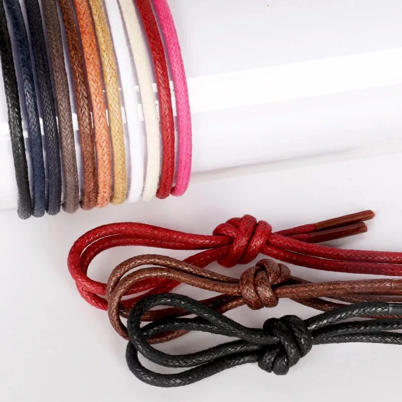 

1Pair Waxed Cotton Round Shoe laces Leather Waterproof ShoeLaces Men Martin Boots Shoelace Shoestring Length 80/100/120/140CM P2