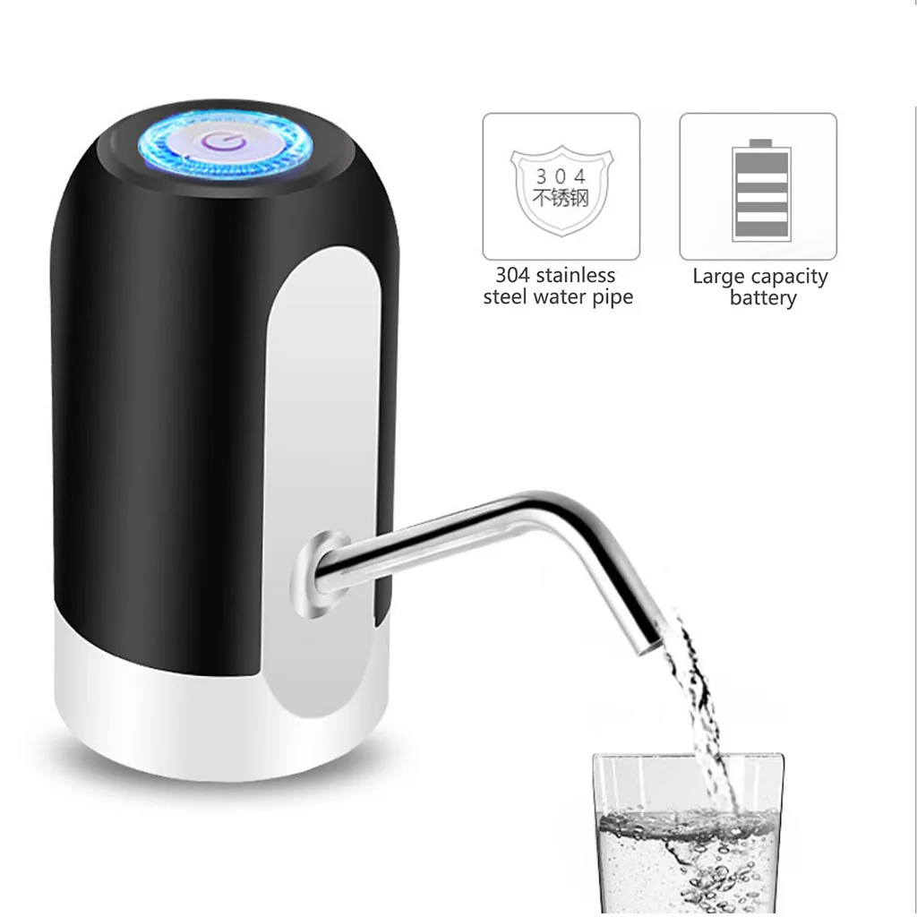 BK Новые поступления usb Зарядка Электрический насос ведро очиститель воды автоматический диспенсер воды давление воды Электрический водяной насос - Цвет: BK