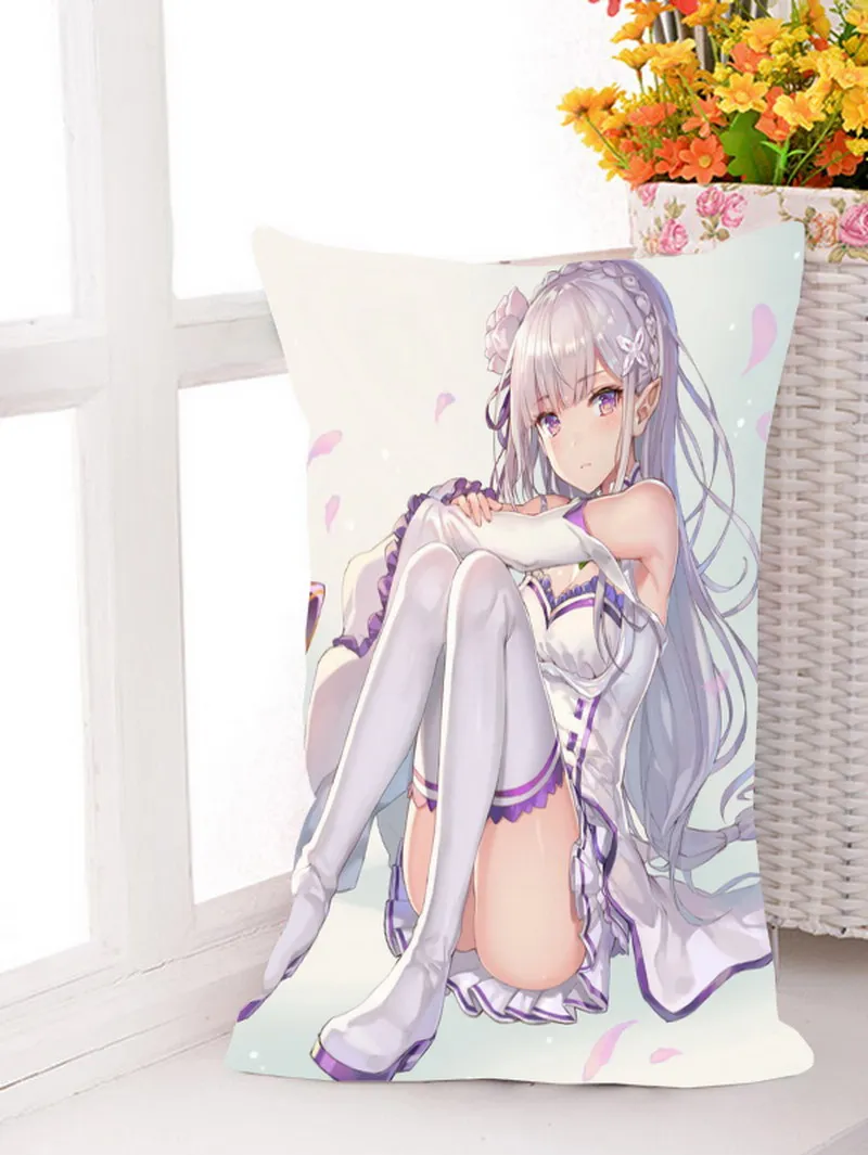 Домашний текстиль Re:ZERO Anime Emilia полиэстер/микрозамшевая ткань/2WT 2way 45*35 см