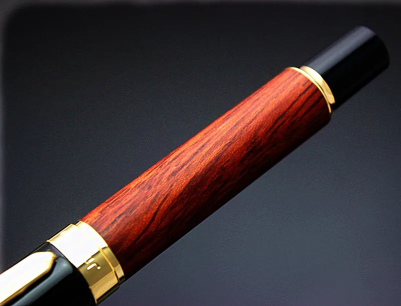 

jinhao High Quality Luxury wood fountain pen ink pen 0.7 mm nib Caneta Stationery Office supplies with pen bag for gift