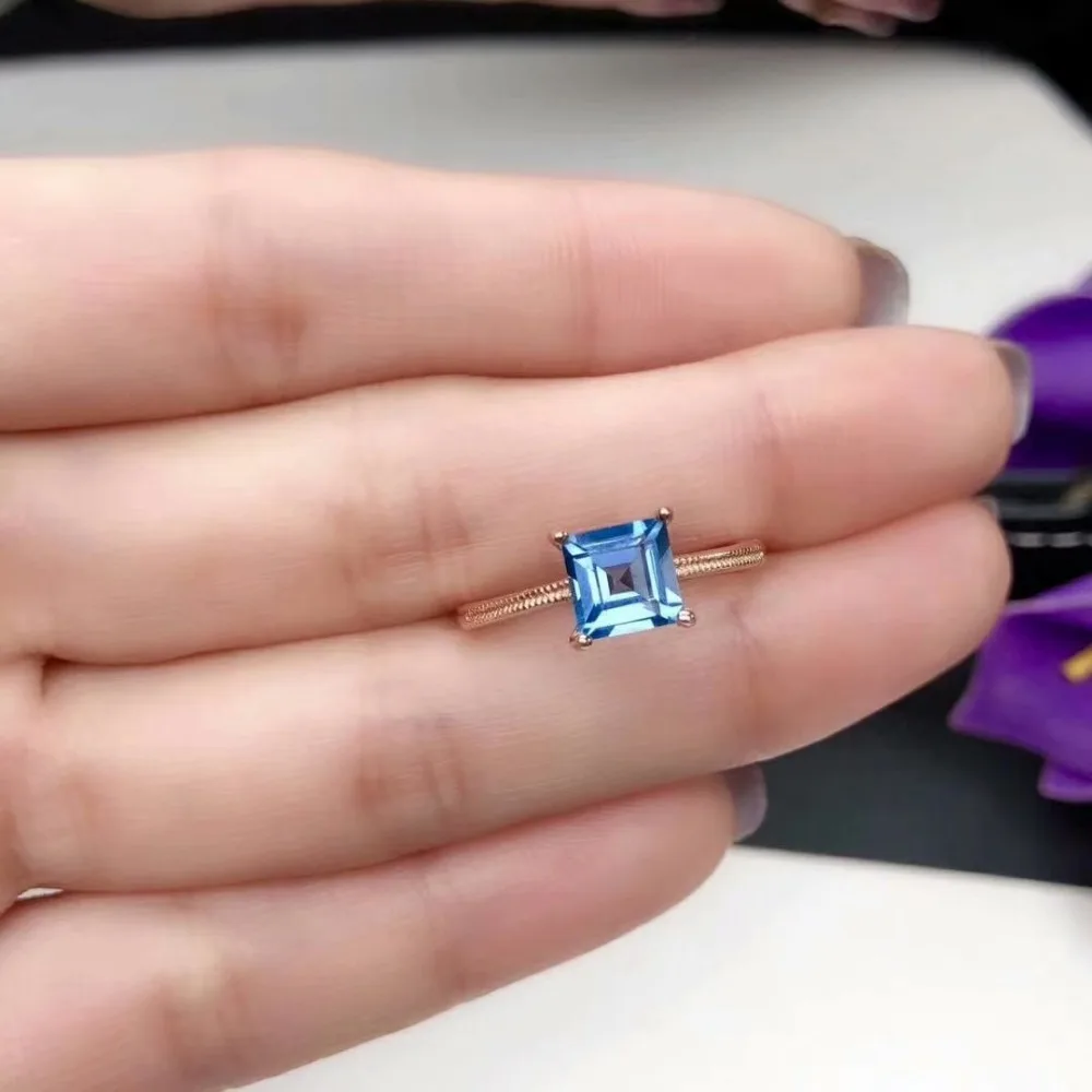 shilovem 925 silver sterling rings natural topaz cute fine Jewelry women wedding new wholesale open gift yhj060688agb