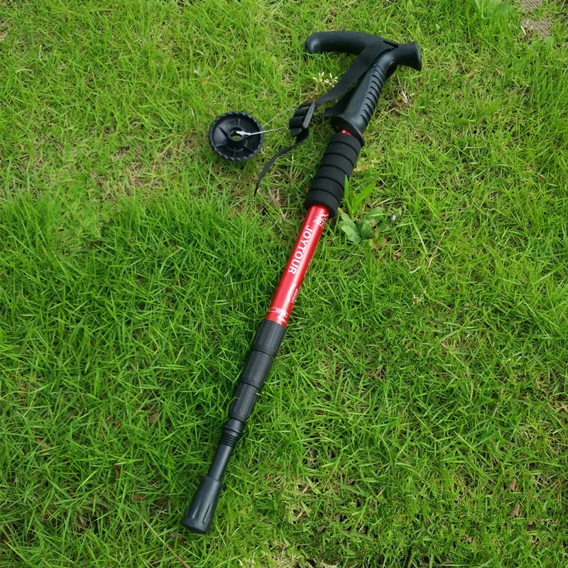 Трость 3 Раздел и 4 Секции Алюминиевого Альпеншток Открытый Восхождение Туризм