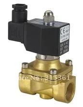 

Free Shipping 5PCS 2 Way Solenoid Operated Pneumatic Air Valve Brass 1" 220V AC DIN Coil