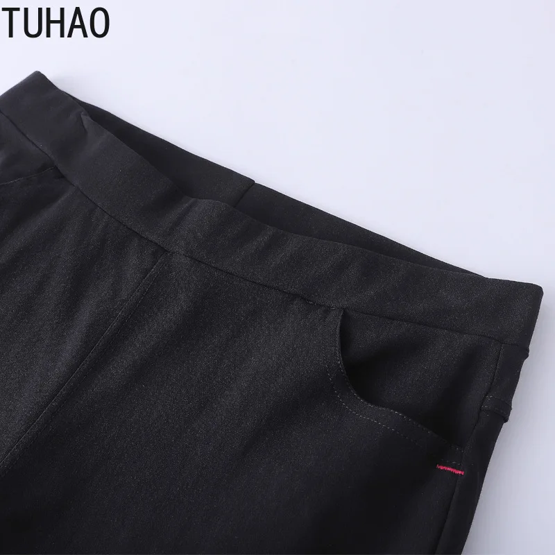 TUHAO размера плюс 10XL 8XL 6XL высокое качество черный костюм брюки женские с высокой