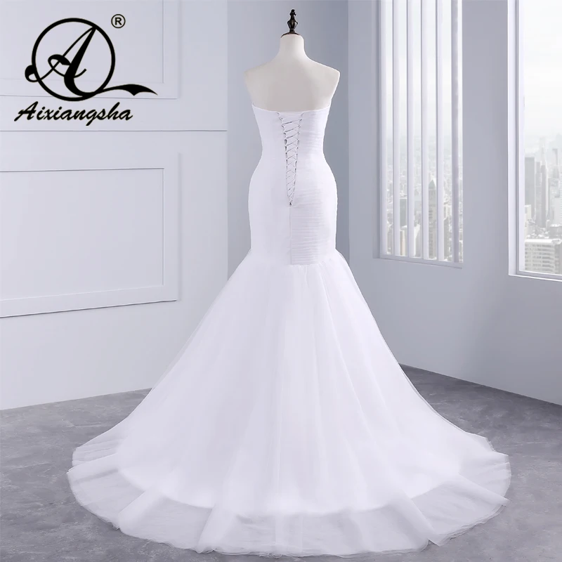 Горячая Распродажа Свадебные платья русалки на заказ Vestido de Noiva Сексуальное Милое Платье с открытой спиной Casamento Robe De Mariage