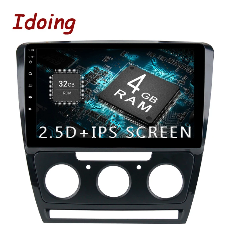Idoing 10 2 &quot1Din 2.5D автомобиль Android 8 0 Радио мультимедийный плеер Fit Skoda Octavia 2007 2014 4 Гб +