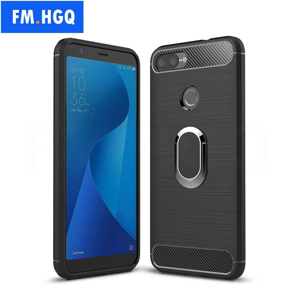 Мягкие ТПУ чехлы из углеродного волокна для Asus Zenfone Max Plus M1 ZB570TL магнитное