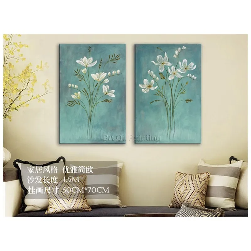 2 Шт. Wall Art Flower Картина Маслом На Холсте Картин Дома декор Для Украшения Нет Кадров