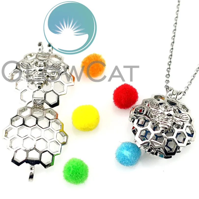 Подвеска-медальон с пчелиными бусинами в форме сот диффузор жемчуг колье кулоном