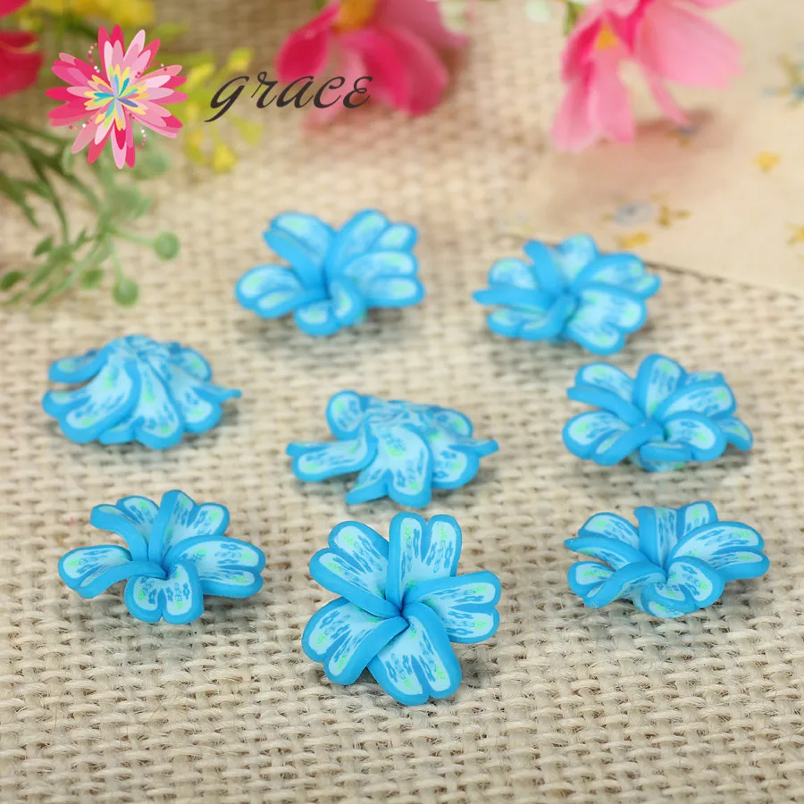 20 шт. 18 мм НОВЫЕ антикварные полимерные глины Плюмерия цветы бусины с плоским