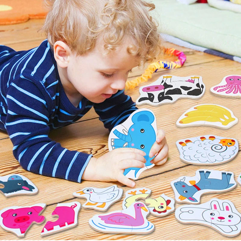 MYHOESWD Toys for Baby Colorful Wooden Puzzle Animal Educational Developmental Kid Training Toy Gift | Игрушки и хобби